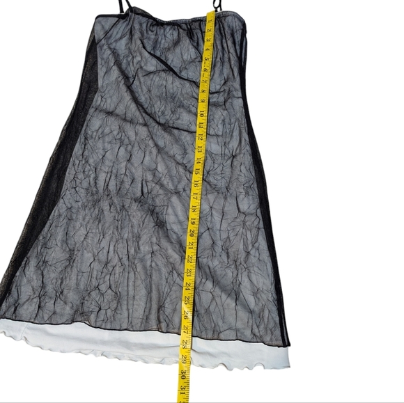Y2K GUESS Sheer Mesh Dress Black Medium 90s Vintage - Picture 9 of 9